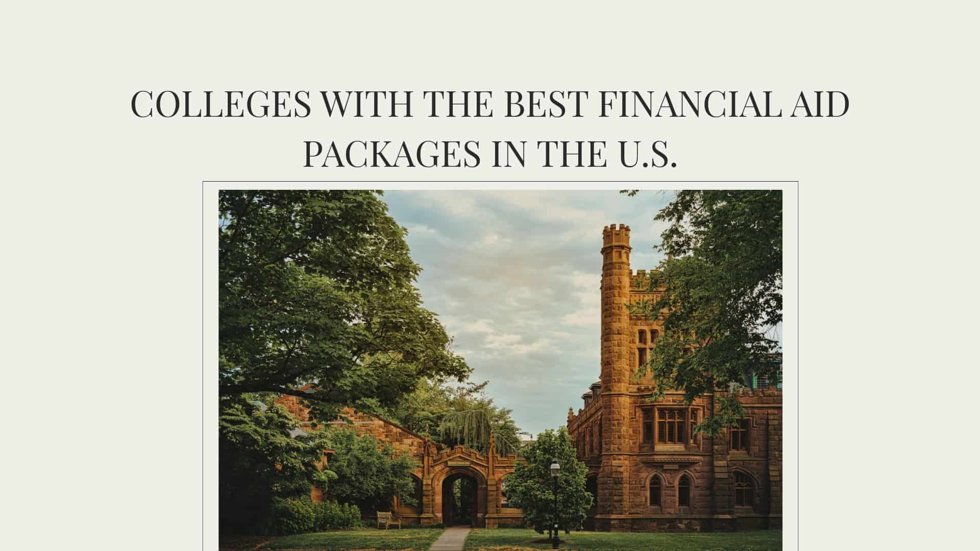 Colleges with the Best Financial Aid Packages in the US