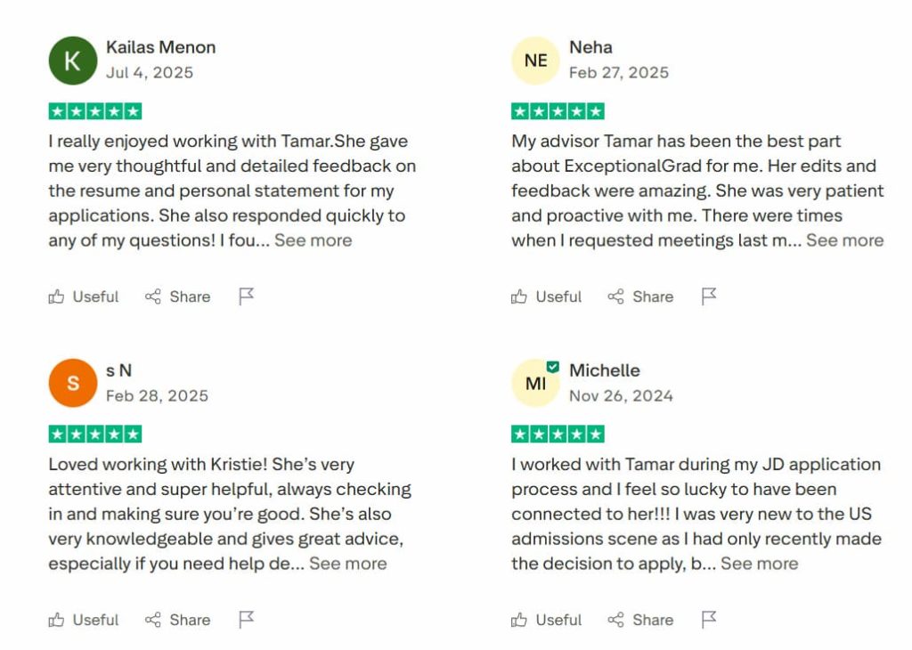 Exceptional Grad Review - Best College Admission Consultants