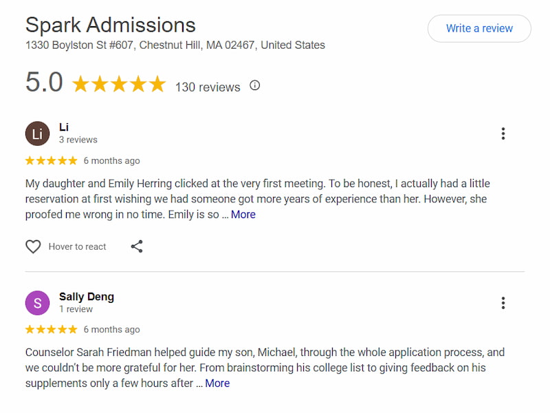 Spark Admissions reviews