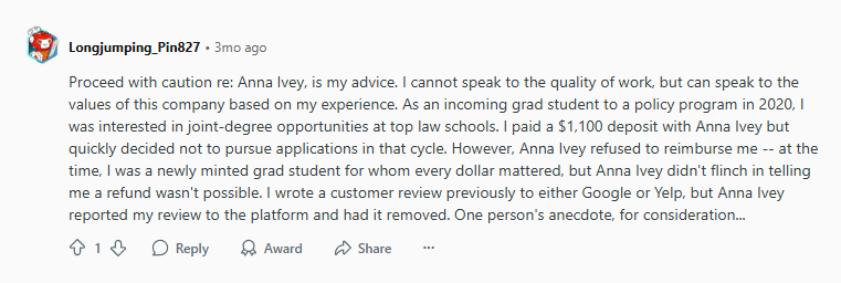 anna ivey consulting reddit review