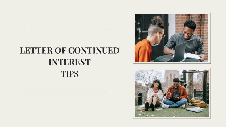 letter of continued interest tips